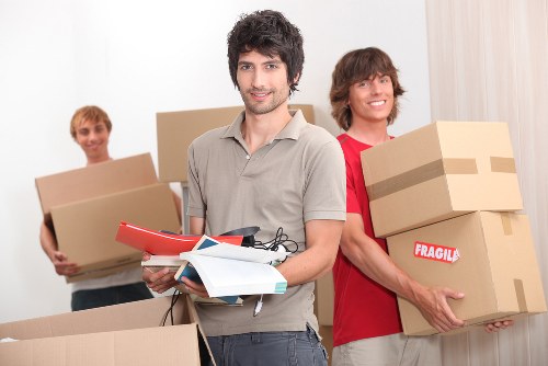 Careful loading of boxes and furniture for a local move
