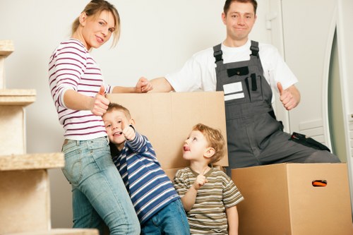 Careful furniture transport in an Earls Court apartment building